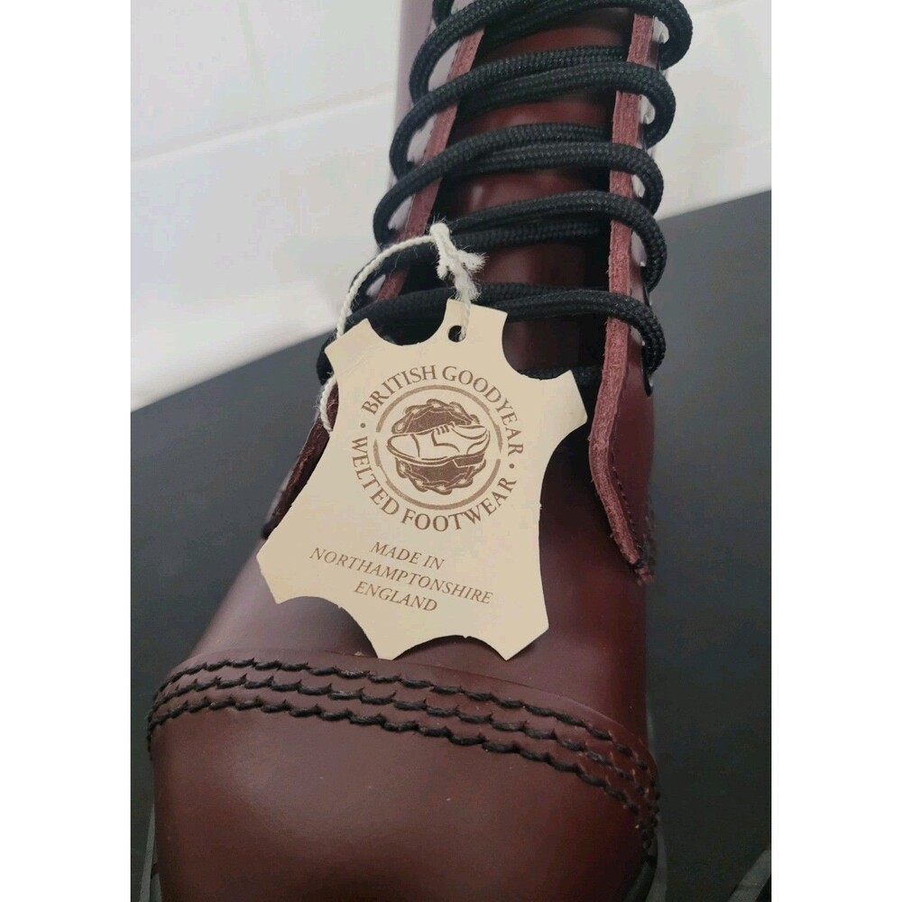 Solovair NPS 11 Eye Steel Toe Derby Boots Oxblood Made in England New UK 5 EU 34 - Picture 7 of 13